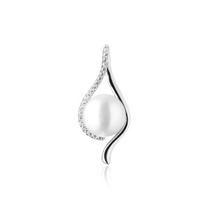 Pandantiv argint cu perla naturala alba si pietre DiAmanti SK20477P_W-G (Argint 925‰ 1,3 g.)